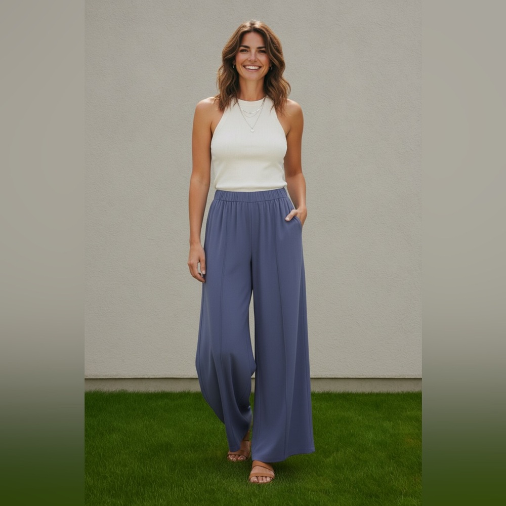 VISTA PLEAT WIDE LEG PANTS
Denim Blue